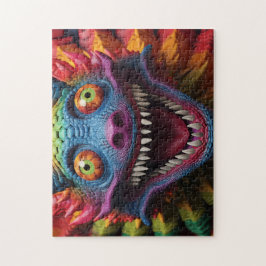 Monstergesicht in Regenbogenfarben