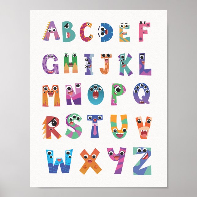 Monsterilisches Alphabet-Poster Poster (Vorne)