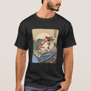 Monsterkatze und Dinosaurier kämpfen nach japanis T-Shirt
