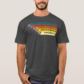 Monsterrennen mit Schneemobil in coolen Retrofarbe T-Shirt