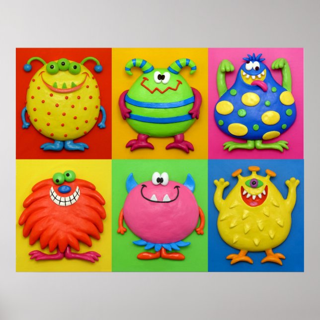 Monsters Baby Boy Dusche Kinderzimmer Poster (Vorne)
