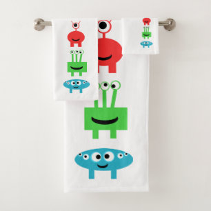 Monsters Boys Spaß Niedliches Bad Handtuch Set