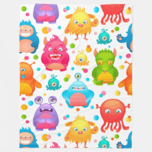 Monsters farbenfrohe Junge Zimmer groß Fleecedecke