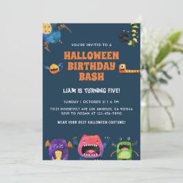 Monsters Halloween Anniversaire Invitation