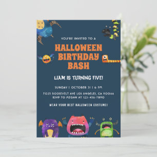 Monsters Halloween Anniversaire Invitation