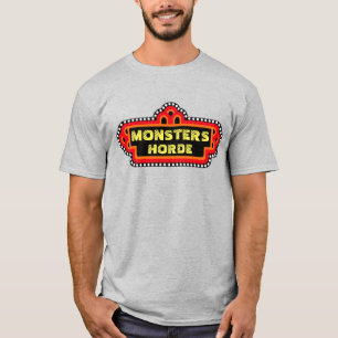 Monsters Horde Retro Pizza Place T - Shirts