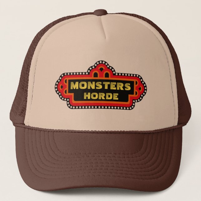 Monsters Horde Retro Pizza Place Trucker Hat Truckerkappe (Vorderseite)