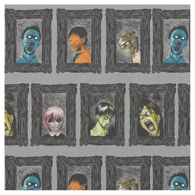 Monsters Portraits Creepy Illustrations Zombies Stoff (Nahaufnahme)