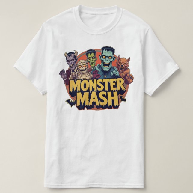 Monsters Shirt Retro Halloween (Design vorne)