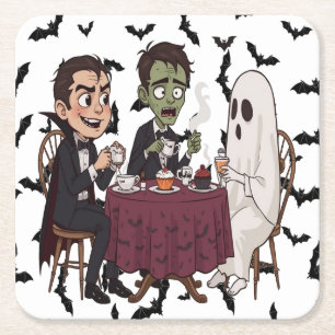 Monster's Sweet Fest Halloween Rechteckiger Pappuntersetzer
