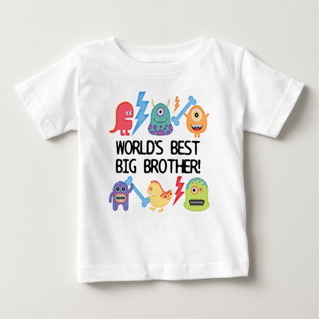 Monsters Weltbester Großbruder Baby T-shirt (Vorderseite)
