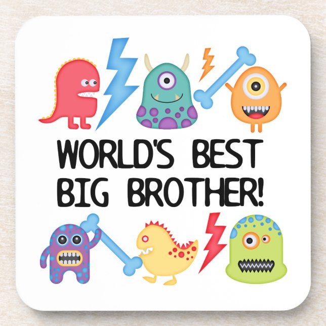 Monsters World Best Big Brother Getränkeuntersetzer (Vorderseite)