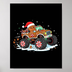 Monstertruck Lebkuchen Kinder Lustige Weihnachten Poster