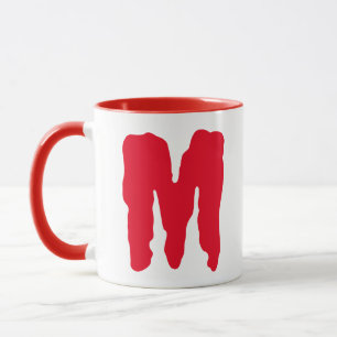 Monstre Pour Lui Mugs Initiales Rouge Monogramme L