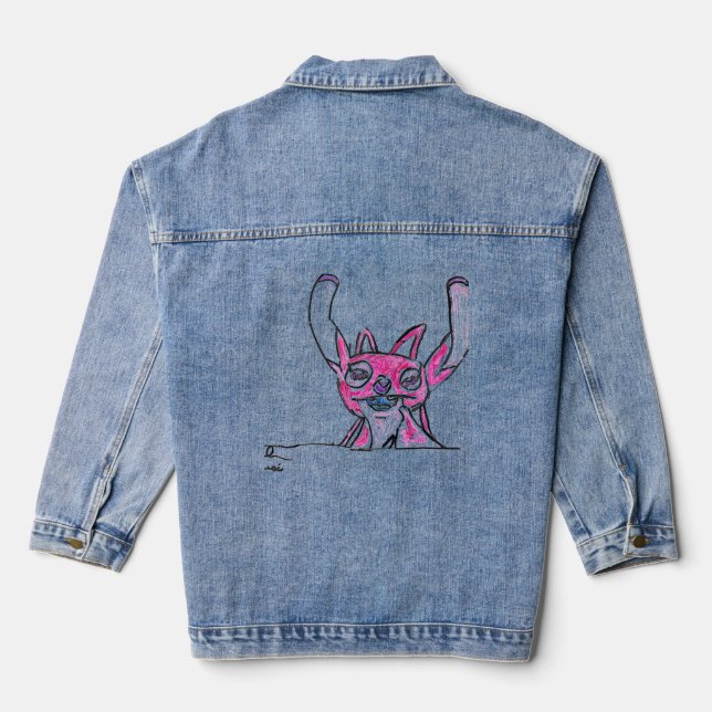 Monstre rose Denim Jacket (Verso)