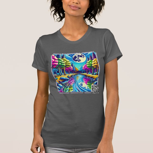 Monstream Creek Pop-Art Nature Design T - Shirt (Vorderseite)
