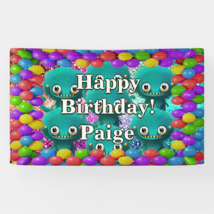 Monstres Bannière d'anniversaire personnalisées