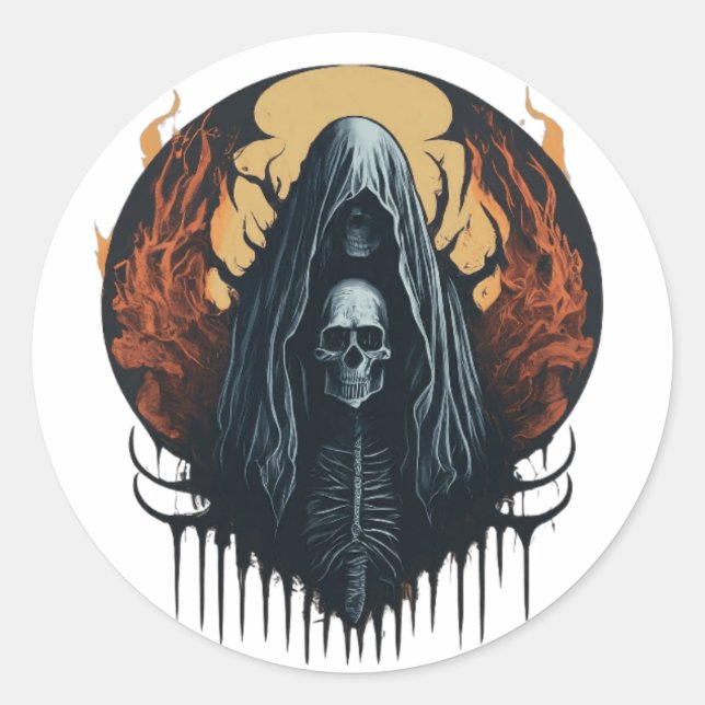 Monstrous Ghost Metal Band Mascot Aufkleber (Vorderseite)