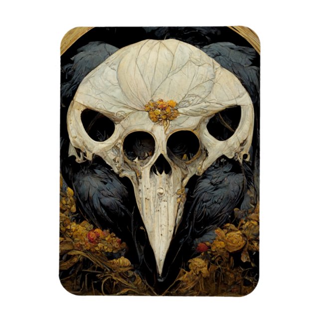 Monstrous Raven Horror Goth Gothic Magnet (Vertikal)
