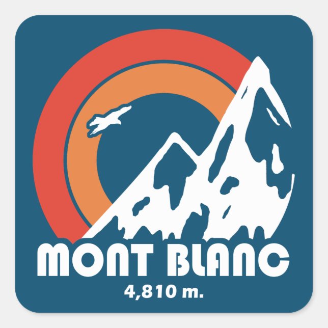 Mont Blanc France Sun Eagle Quadratischer Aufkleber (Vorderseite)