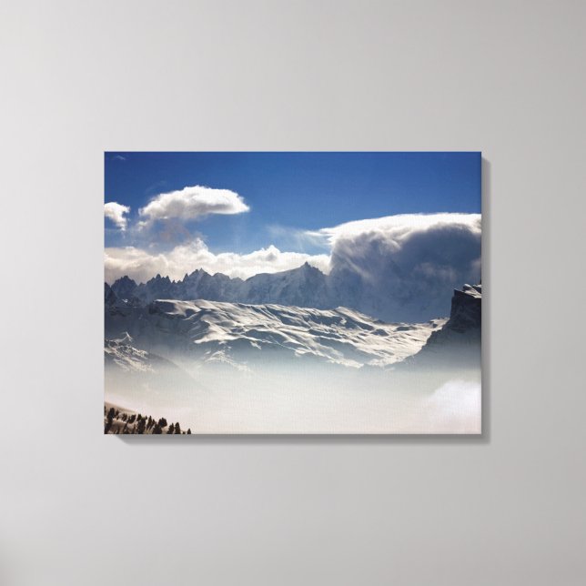 Mont Blanc France Urlaubskarte Leinwanddruck (Vorderseite)