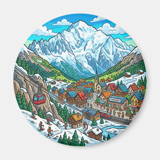 Mont Blanc Frankreich Magnet (Vorne)