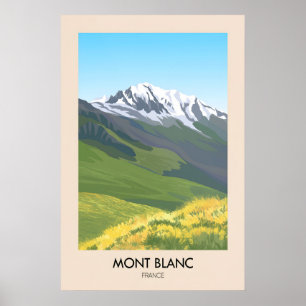 Mont Blanc Frankreich Reiseplakat Poster