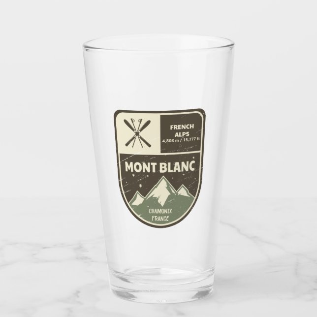 Mont Blanc Französische Alpen Chamonix Frankreich Glas (Vorderseite)