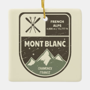 Mont Blanc Französische Alpen Chamonix Frankreich Keramikornament