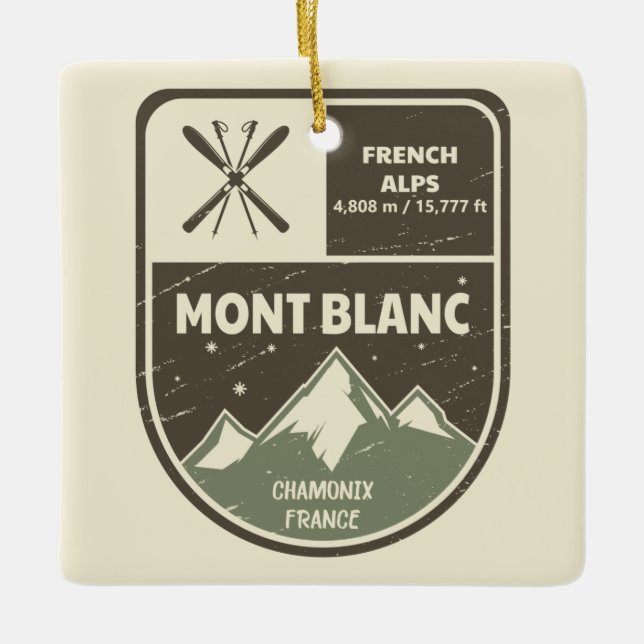 Mont Blanc Französische Alpen Chamonix Frankreich Keramikornament (Vorderseite)