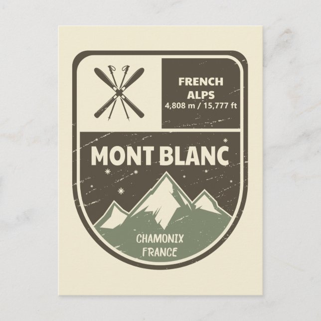 Mont Blanc Französische Alpen Chamonix Frankreich Postkarte (Vorderseite)