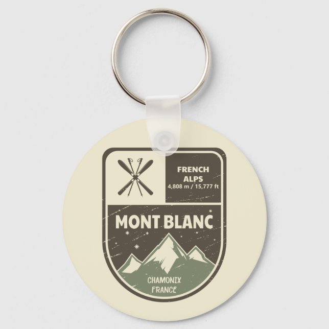 Mont Blanc French Alps Chamonix France  Schlüsselanhänger (Vorderseite)