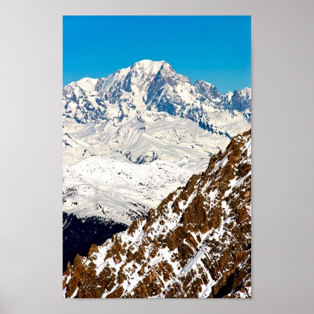 Mont Blanc Meribel Französische Alpen Frankreich Poster (Vorne)
