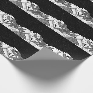 Mont Blanc Schwarzweißberg Geschenkpapier