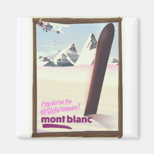 Mont-Blanc-Skating-Reiseplakat. Magnet