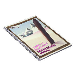 mont blanc Snowboarden Reiseplakat. Notizblock