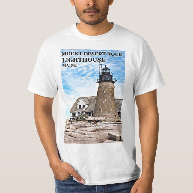 Mont Desert Rock Lighthouse, Maine T-Shirt (Devant)