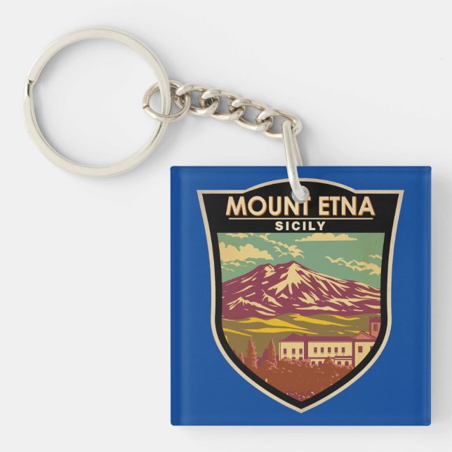 Mont Etna Sicile Voyage Art Vintage (Devant)
