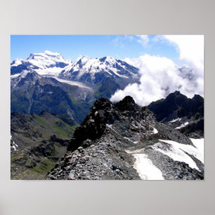 Mont Fort mit Bergen und Gletschern Poster