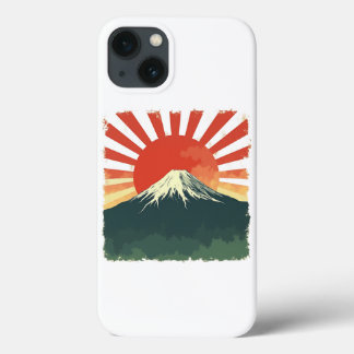 Mont Fuji Retro Japon coque iphone - Soleil Levant