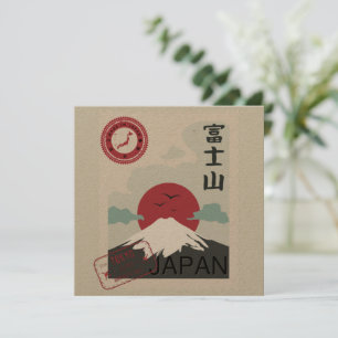 Mont Fuji - Timbre japonais Tokyo Made Carte Japon
