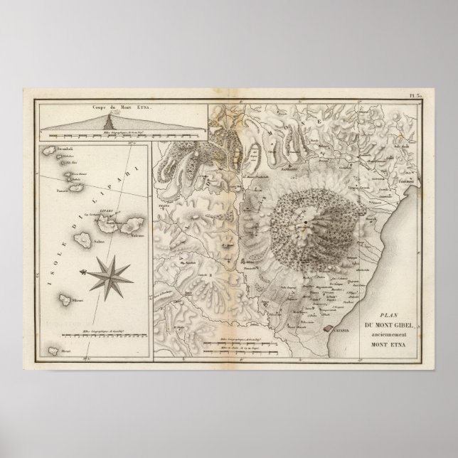 Mont Gibel, Ätna Poster (Vorne)