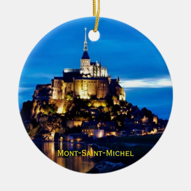 Mont-Heilig-Michel Weihnachtsverzierung Keramik Ornament (Vorne)