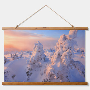 Mont Logan Sunrise Gaspesie Nationalpark Quebec Wandteppich Mit Holzrahmen