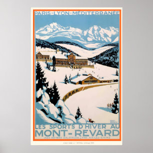 Mont Revard Savoie France Affiche de ski vintage