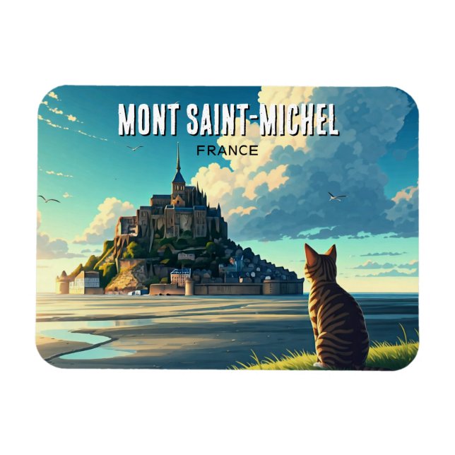 Mont Saint-Michel France Travel Cat Magnet (Horizontal)