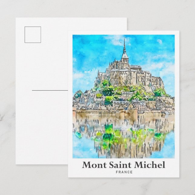 Mont Saint Michel Frankreich Besuchen Sie die Univ Postkarte (Vorne/Hinten)