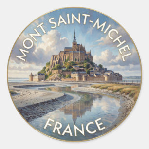 Mont Saint-Michel Frankreich mittelalterliche Inse Runder Aufkleber