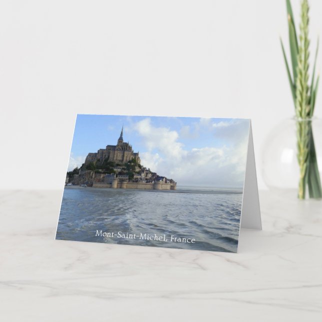 Mont-Saint-Michel High Tide, Normandie, Frankreich Karte (Vorderseite)