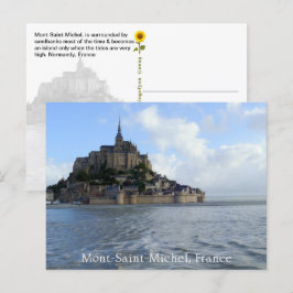 Mont-Saint-Michel High Tide, Normandie, Frankreich Postkarte